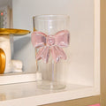 Cute Bow Glass Cup  Make every drink feel a little sweeter.