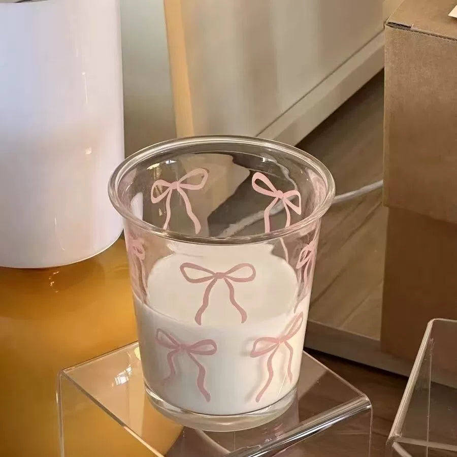 Pink Bow Glass Tumbler