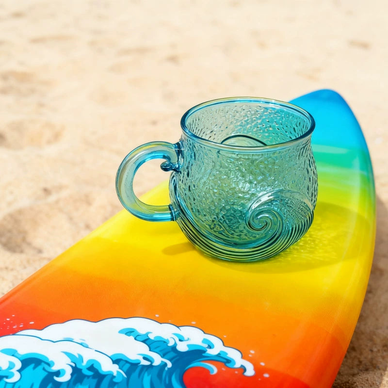 Ocean Wave Glass Mug  Bring a calming coastal touch to every sip.