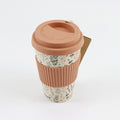 Eco-Friendly Bamboo Fiber Travel Coffee Cup With Silicone Lid & Sleeve