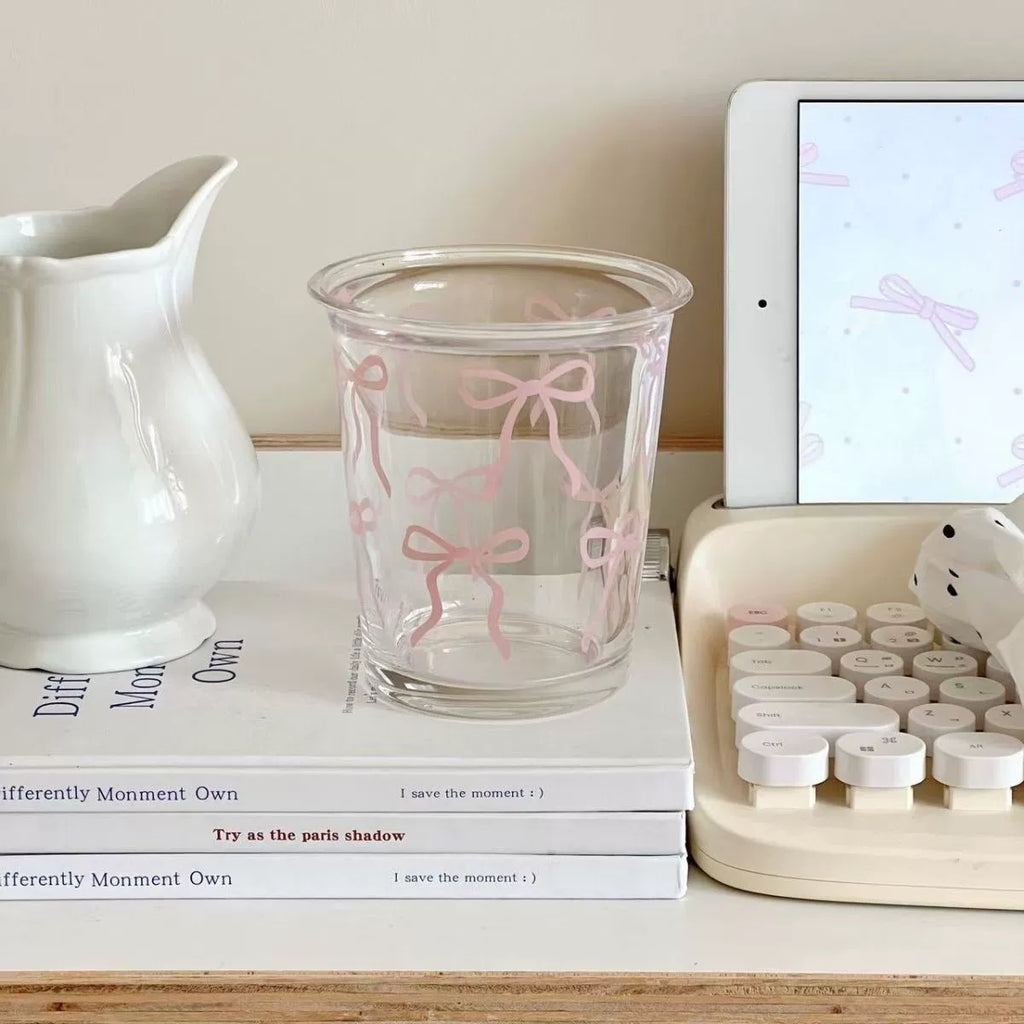 Pink Bow Glass Tumbler