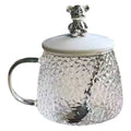 Cute Bear Hammered Glass Mug  Turn your everyday drinks into a cozy café-style moment.